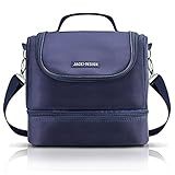 BOLSA TÉRMICA MARMITA ACADEMIA FITNESS COM 2 COMPARTIMENTOS ALÇA AJUSTÁVEL MASCULINA LISA JACKI DESIGN AZUL
