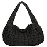 Bolsa Tiracolo Acolchoada Para Mulheres Bolsa Tiracolo Grande Acolchoada Bolsa De Ombro Macia Bolsa De Mão De Trabalho Preto Large