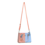 Bolsa Tiracolo Feminina Bicolor Tote New Colection Elegance Cor Azul rosa