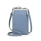 Bolsa Tiracolo Feminina Pequena Bolsa Para Celular Carteira De Cartão Clutch Bolso De Viagem Azul Large