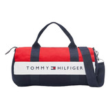 Bolsa Tommy Hilfiger Grande Duffle Lona Ziper 2 Alças Ideal Para Viagem Academia Ocasião 100 Original Azul Th