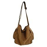 Bolsa Transversal De Ombro De Lona Macia Moda Feminina Masculina Bolsa Casual De Lona Grande Capacidade Faculdade Café 