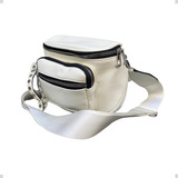 Bolsa Transversal Feminina Pochete Preta Couro Alça Shoulder Cor Branca Correia De Ombro Cor Da Bolsa Desenho Do Tecido Lisa