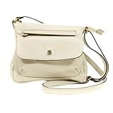Bolsa Transversal Feminina Selma Bolsa Tiracolo Em Couro Legitimo Alças Ajustáveis Betania Couros Off White 