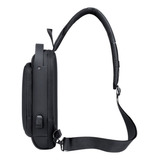 Bolsa Transversal Masculina Impermeável Anti Furto Moto Cor Preto Correia De Ombro Preto Desenho Do Tecido Uniforme Sou Mais Preço