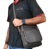 Bolsa Transversal Masculina Pasta Carteiro Shoulder Bag Cor Marrom Cor Da Correia De Ombro Mesma Cor Da Bolsa Desenho Do Tecido Visual Couro