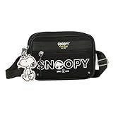 bolsa transversal oficial snoopy colors nylon sp2847 preto