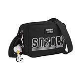 Bolsa Transversal SNOOPY Colors Em Nylon SP2378PT Preto