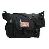 Bolsa Transversal Tiracolo Lona Couro Sint Masculino Femin