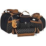 Bolsas De Maternidade Bordado Matelassê Detalhe Marrom Térmico Impermeável Cor Preto