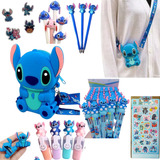 Bolsinha Infantil Kit Papelaria Fofa Stitch Material Escolar