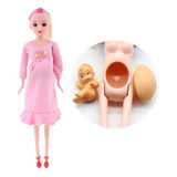 Bom Boneca Barbie Mãe Grávida Com Bebê Em Sua Barriga