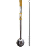 Bomba Chimarrão Aço Inox Cuia Relevo Banhada Ouro 18