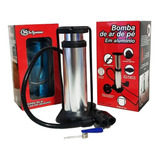 Bomba Compressor Pedal Alumínio Com Bicos Pneus Bolas Cor Variadas