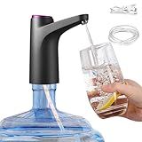 Bomba De Água Elétrica Para Galão 20L Dispenser Automático Portátil Recarregável Via USB Bebedouro Prático Para Casa Escritório Ou Eventos -Preto-