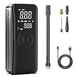 Bomba De Ar Compressor Portátil CARSUN Digital Com Display LCD E Múltiplas Funções Compacto Leve Prático E Eficiênte Ideal Para Emergências Em Viagens