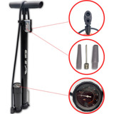 Bomba De Ar Manual C Manômetro Encher Pneu Bike Carro Moto