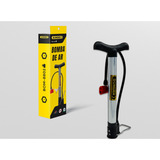 Bomba De Ar Manual Encher Pneu Bicicleta Moto Carro Aço 30cm Cor Prateado Lumi
