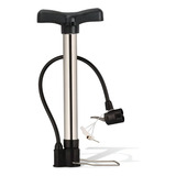 Bomba De Ar Manual Encher Pneu Bicicleta Moto Carro Aço 30cm Cor Prateado