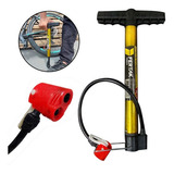 Bomba De Ar Para Encher Pneu Moto Carro Bicicleta Boia 30cm Cor Amarelo Fertak