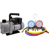 Bomba De Vacuo 6 Cfm Bivolt Grátis Manifold R12 r22 r502