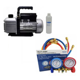 Bomba De Vácuo 6 Cfm Com Óleo Manifold R22 r134 r404