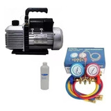 Bomba De Vácuo 6 Cfm Duplo Estágio Manifold R22 r134 r404