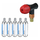 Bomba Inflador Pneus Presta Ou Schrader 5 Cilindro Co2 16g