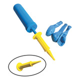Bomba Manual De Encher Inflar Balão Bexiga Ida E Volta Azul