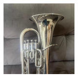 Bombardino Euphonium 4 Pistos Jahnke Laqueado Prata Case