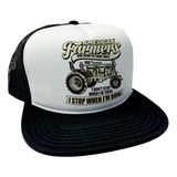 Bone Aba Reta Preto Carro Trator Vintage Fazendeiro