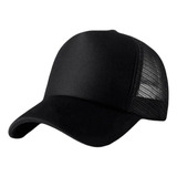 Boné Básico Trucker Unissex Aba Curva Com Tela Ajustável