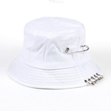 Boné Chapéu Bucket Hat Branco Argolas