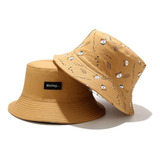 Boné Chapéu Bucket Hat Dog Shiba Dupla Face Marrom Cachorro