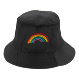 Boné Chapéu Bucket Hat Estampa Arco Iris Colorido Modinha