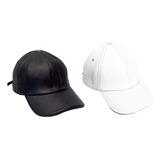 Boné De Couro Kit 2 Bonés Preto Branco 100 Couro Legítimo
