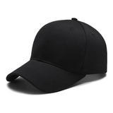 Boné Liso Preto 100 Algodão Unissex Aba Curva Ajuste Metal