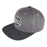 Boné Luckyduck Modelo Strapback Aba Reta Cinza E Preto