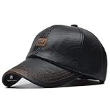 Boné Masculino Strapback De Couro Premium Modelo Exclusivo Cor Preto Tamanho Ajustável