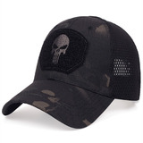 Boné Militar Justiceiro Preto Camuflado Aventura Esporte