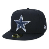Boné New Era 5950 Dallas Cowboys Aba Reta Preto