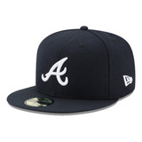 Boné New Era Aba Reta 5950 Fechado Atlanta Game Cap Marinho