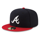 Boné New Era Aba Reta 5950 Mlb Atlanta Game Cap Home Marinho