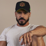 Boné Pampa s Country Preto Masculino Cavalo Trucker Neon