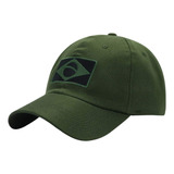 Boné Tático Militar Bandeira Brasil Bordado Ajustável