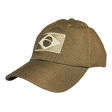 Boné Tático Militar Bandeira Brasil Bordado Ajustável Verde