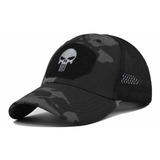 Boné Tático Militar Justiceiro Aventura Camuflado Preto