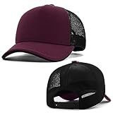 Boné Trucker Com Tela Preto Cinza Anth Co Aba Curva Aberto Vinho Preto 