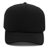 Boné Trucker Liso Aba Curva Com Regulagem De Rendinha Preto