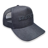 Boné Trucker Ram Mopar Dodge Preto Tela Country Aba Curva V6